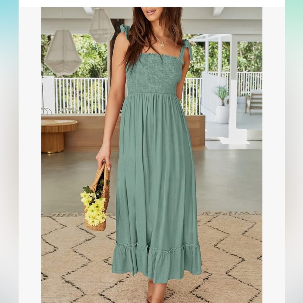 Zesica Blue Green Maxi Dress